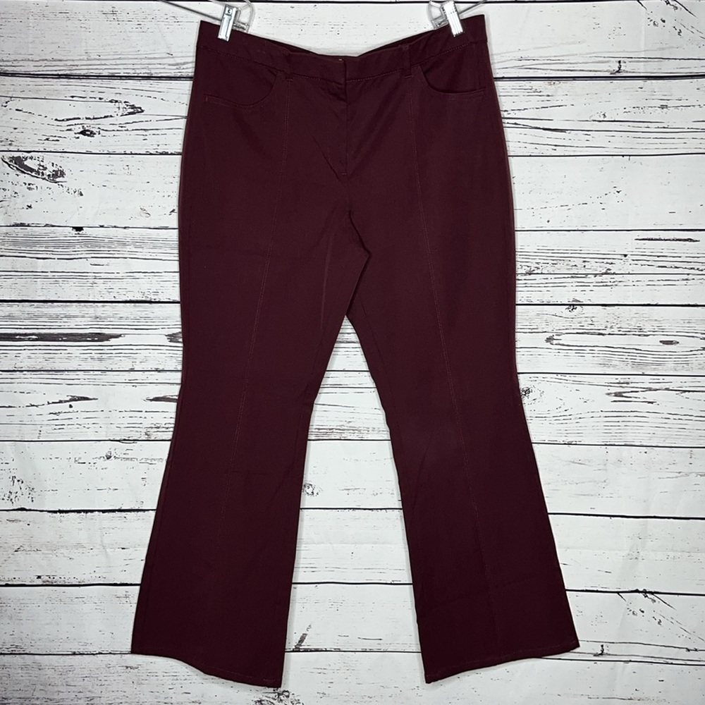 Isaac Mizrahi Live! NWT Size 16P Burgundy Purple Elastic Waistband Pants